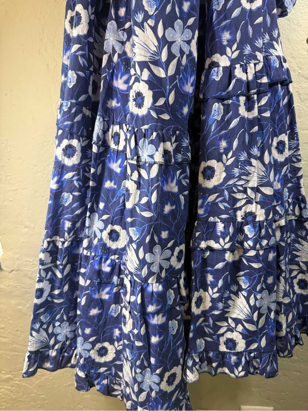 Sohana Blue Floral Smocked Maxi Dress - Picture 4 of 9